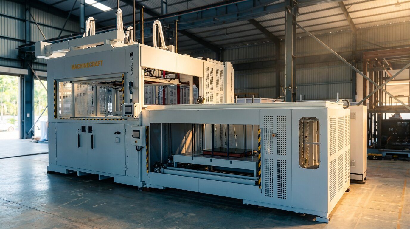 Machinecraft PF1 in a sunlit hall, three-quarter