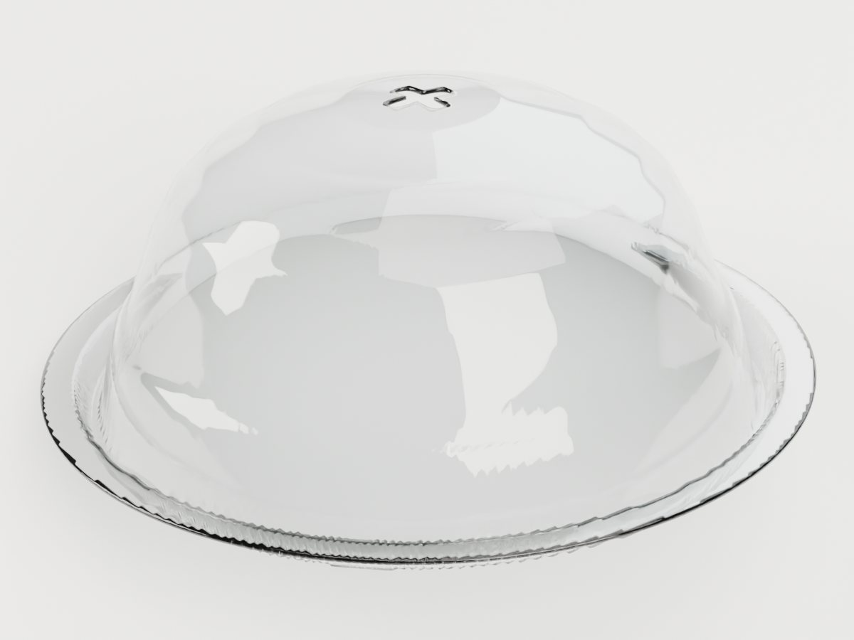 Clear PET dome lid for cold cups with a straw slot