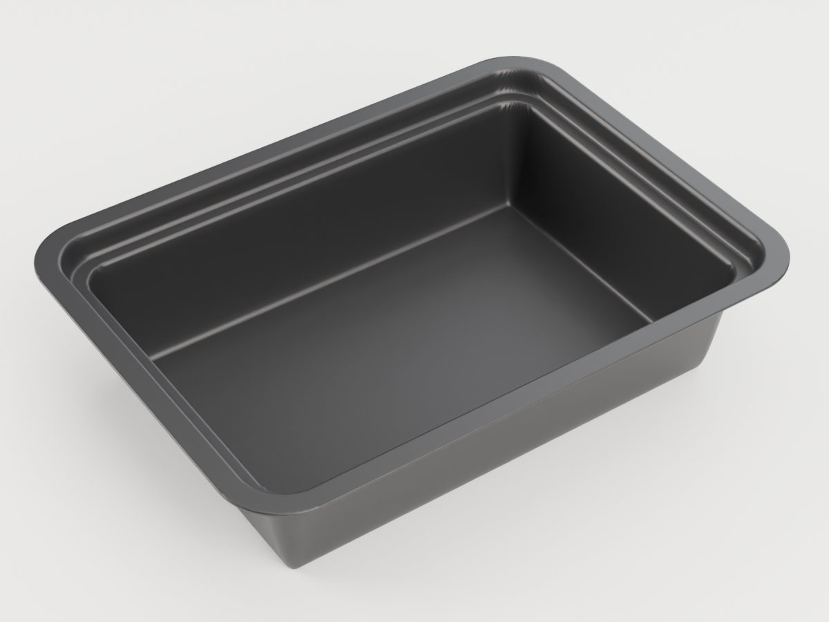 Black PP microwave ready-meal tray
